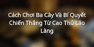 Cach Choi Ba Cay Va Bi Quyet Chien Thang Tu Cao Thu Lao Lang